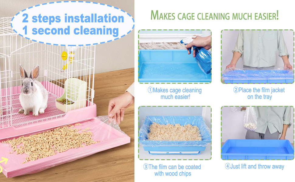 Niwaes 150Pcs Disposable Rabbit Cage Liners, 26'' X 18