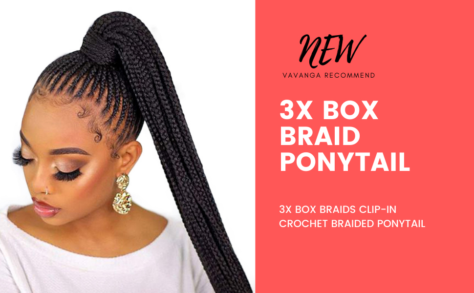 22INCH 3X BOX BRAIDED DRAWSTRING PONYTAIL