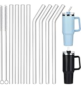 ALINK Replacement Glass Straws 40 oz for Stanley Adventure Travel Tumbler, 8 Pack Reusable Straws...
