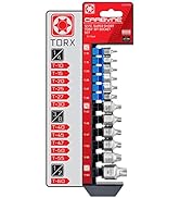 CARBYNE Super Short Torx Bit Socket Set - 12 Pieces | T-10 to T-60 Sizes, S2 Steel, Corrosion Res...