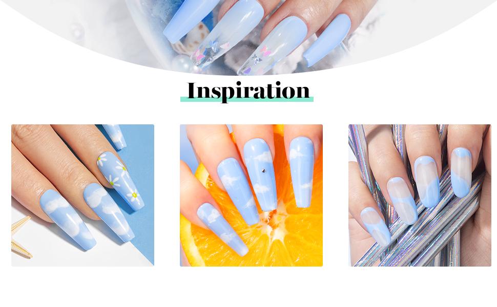 Beetles Gel Nail Polish Kit Blue Color with UV LED Light