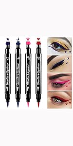 4Pcs Colored Double-head Liquid Stamp Eyeliner Pencil