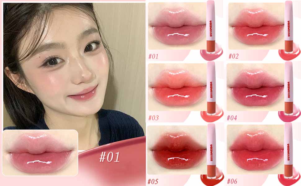 Shiny hydrating plumping vegan lip gloss long-lasting for women