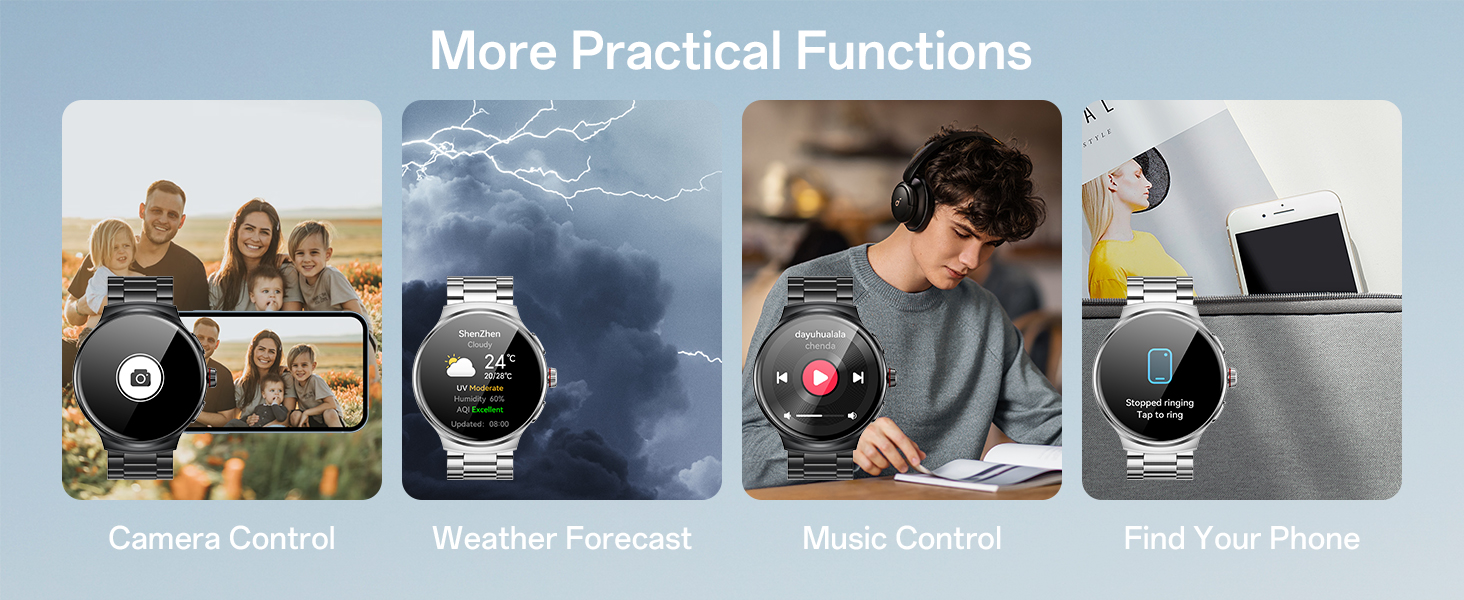 camera control weather forecast music control find your phone