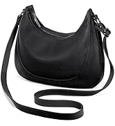 YALUXE Women’s Real Cowhide Leather Shoulder Bag Crescent Underarm Handbag Trendy Purse
