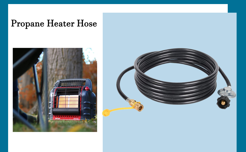 GasSaf 12ft Propane Hose with Regulator 3/8 Quick Connect