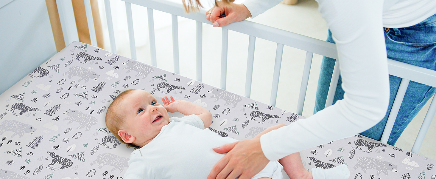 Yoofoss Crib Sheets 100 Cotton Fitted Crib Sheets for
