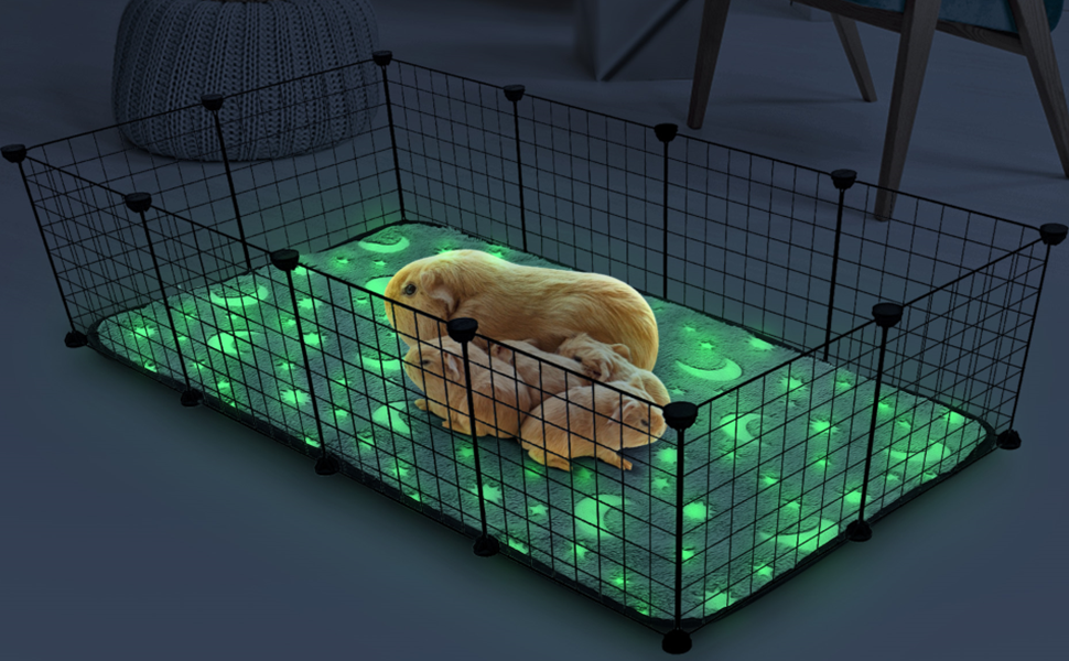 2Pcs Glow in Dark Cat Dog Litter Mat Guinea Pig Cage