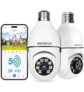 Light Bulb Security Camera 2Pack 5G& 2.4GHz WiFi 2K Security Cameras Wireless Outdoor Motion Dete...