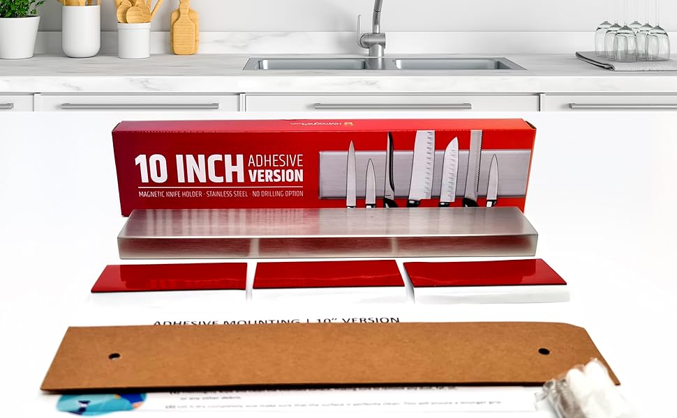 Strong Adhesive (No Drill) Knife Holder for Wall