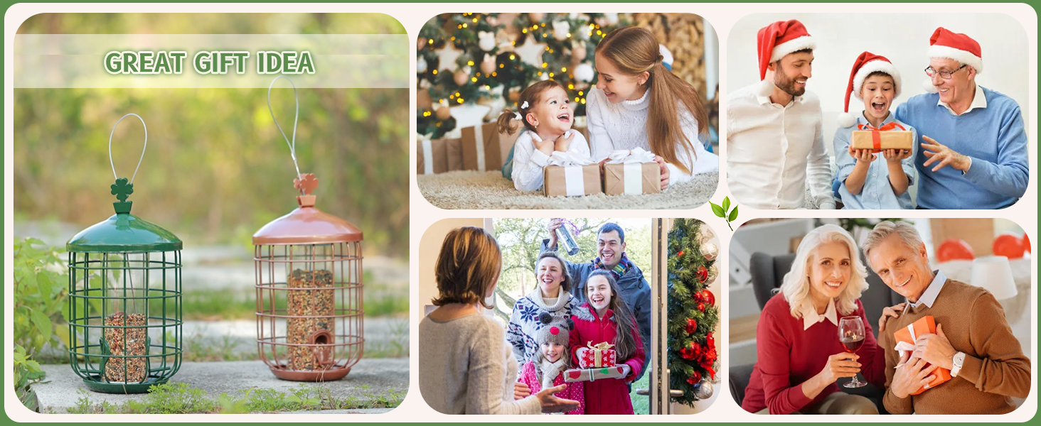 CAGED TUBE BIRD FEEDERS