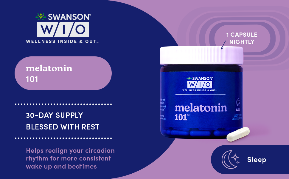 Melatonin 101 nightly capsules to help realign your circadian rhythm for more consistent sleep