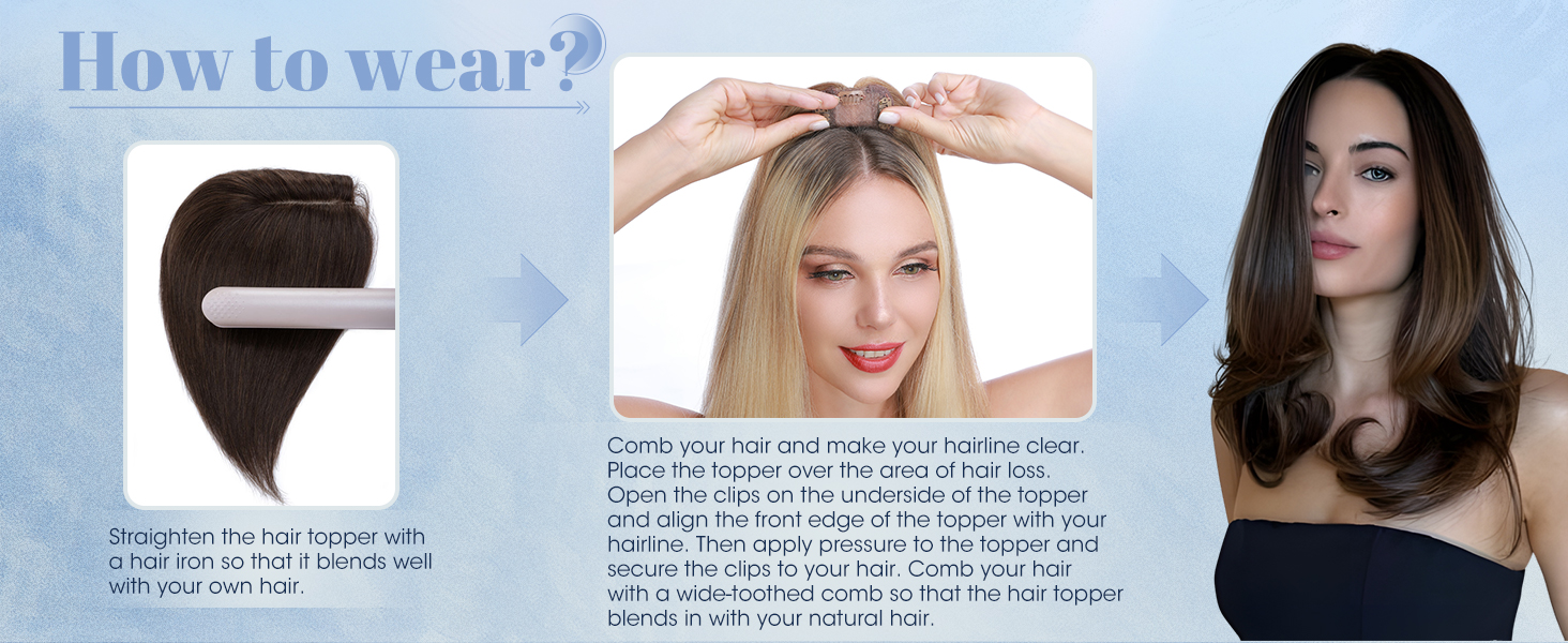 Clip in Toupee Extensions Hair Topper