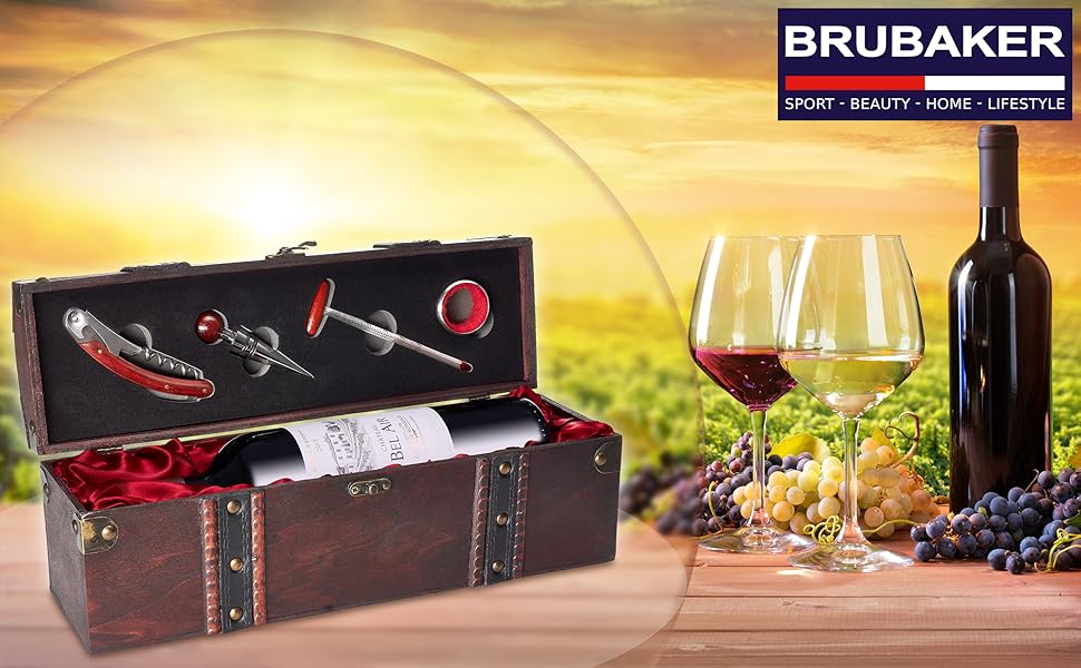 bru wine box with a wine bottle inside