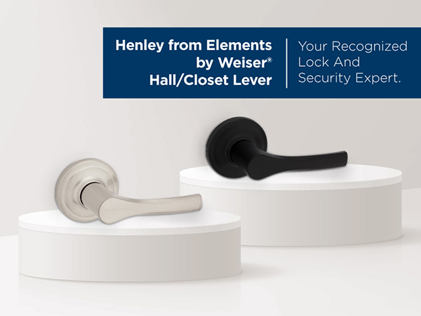 Weiser Henley Matte Black Door Handle, Interior Door Handle
