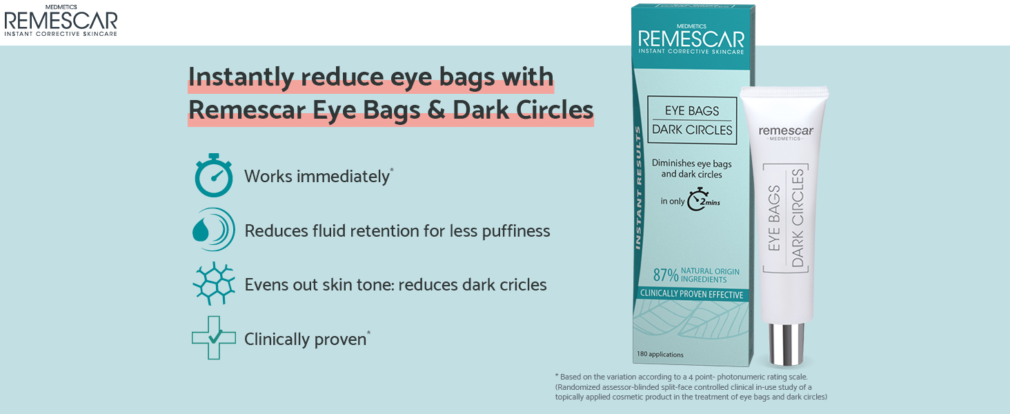 Remescar Eye Bags & Dark Circles 8ml Eye Cream for Under Eye Bags and
