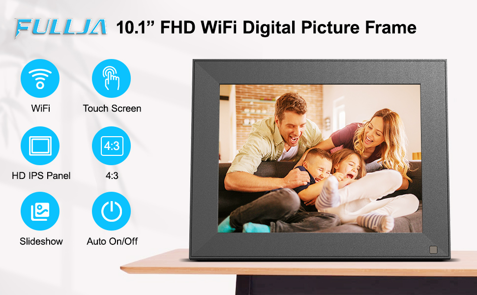 FULLJA Digital Picture Frame 9inch Smart WiFi Digital