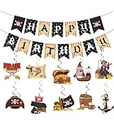 Gameza Pirate Birthday Party Decorations - Pirate Birthday Party Hanging Swirl Banner Decorations...