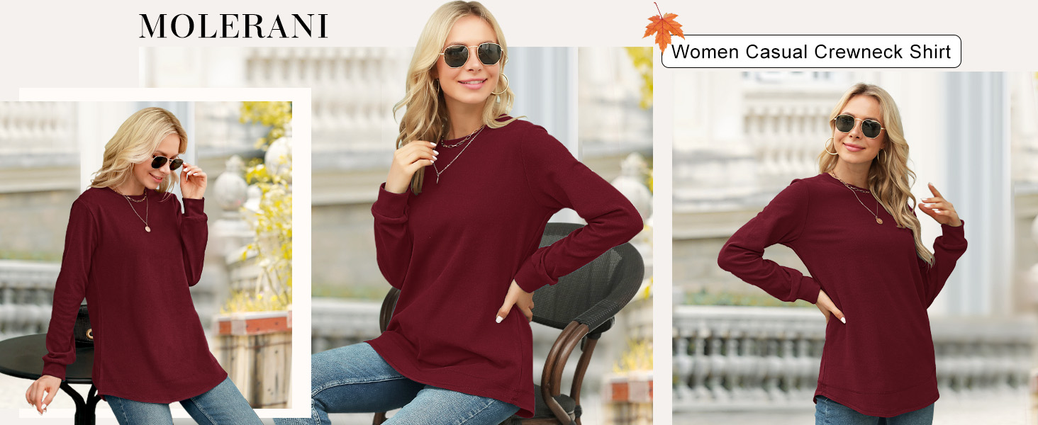 Women Casual Crewneck Shirt
