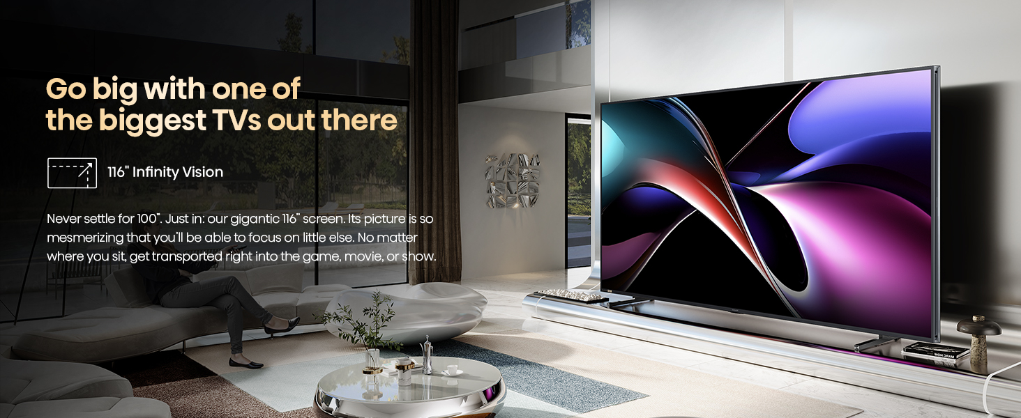 Hisense 116-Inch Class Premium Ux Series Rgb-Miniled 4K Uhd Hdr Google Smart Tv - 3D Color Master Pro, Native 165Hz Panel 116Ux 7 Hisense 116-Inch Class Premium Ux Series Rgb-Miniled 4K Uhd Hdr Google Smart Tv - 3D Color Master Pro, Native 165Hz Panel 116Ux