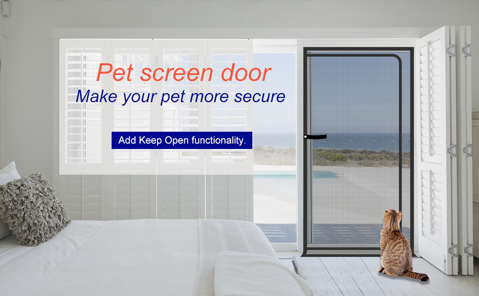 SHRRL Pet door screen Fits Door Size 100cmx210cm, Thickened Cat