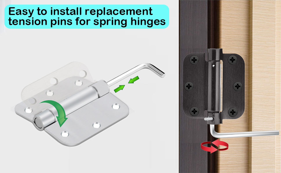 Spring Hinge Tension Pin Replacement Kit Self Closing Door