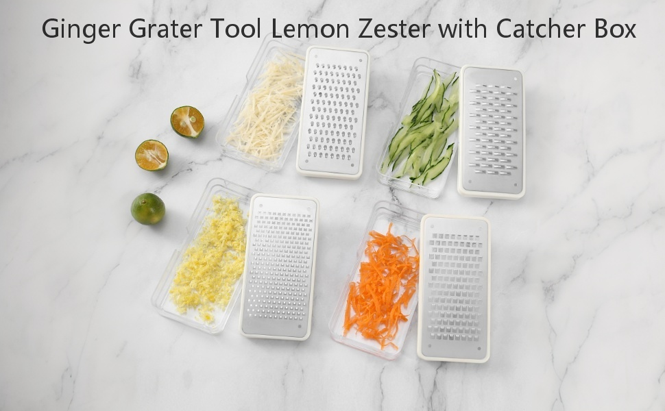 Cheese Grater with Container, 4Pcs Mini Kitchen Grater with Storage Box