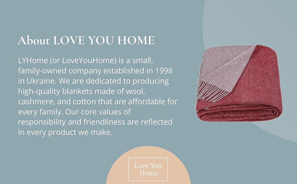 LYHome Merino Wool Blanket Throw for Double/Single Bed, Sofa, Couch