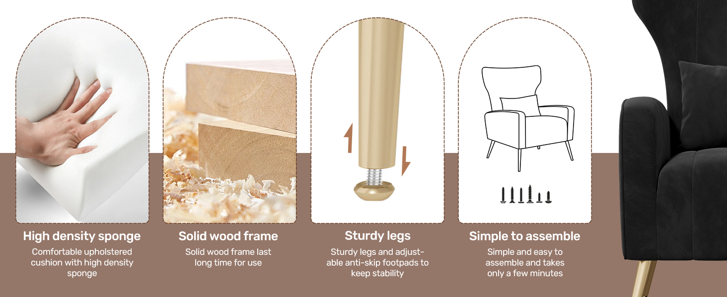 accent chair black velvet