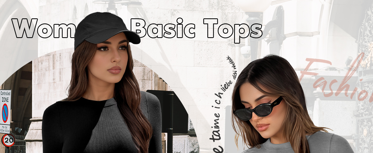 Womens Casual Basic Tops Summer Fall Long Sleeve Crew Neck Ribbed T Shirts Slim Fit Tees
