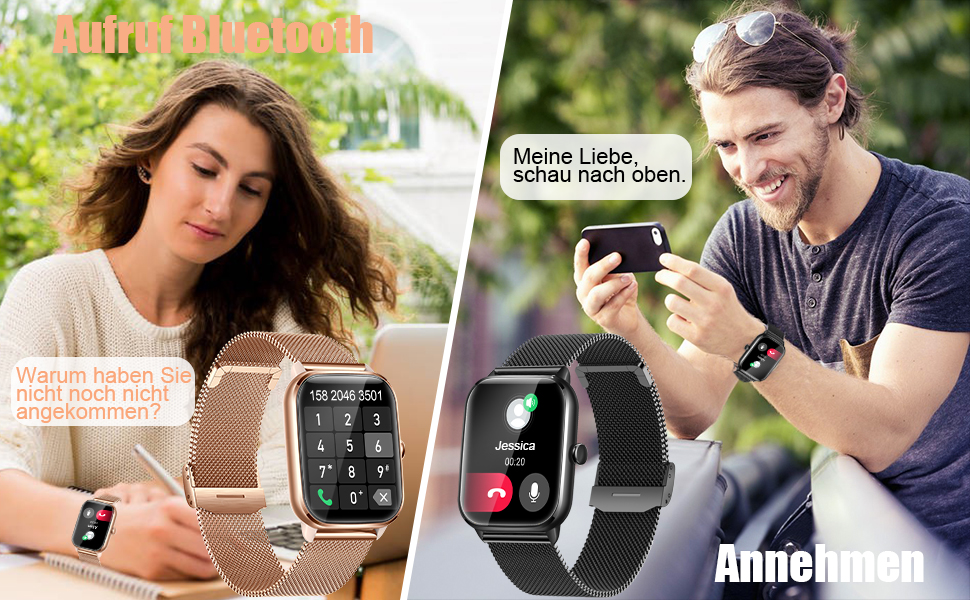 Smartwatch Damen Herren mit Telefonfunktion