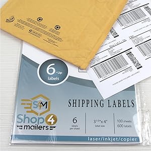 6 Up Labels Packaged