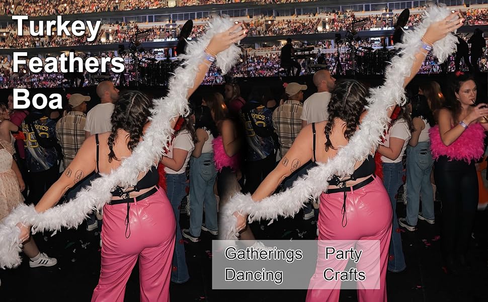 1.8m 100g White Marabou Feather Boa Fancy Dress for Adult Halloween