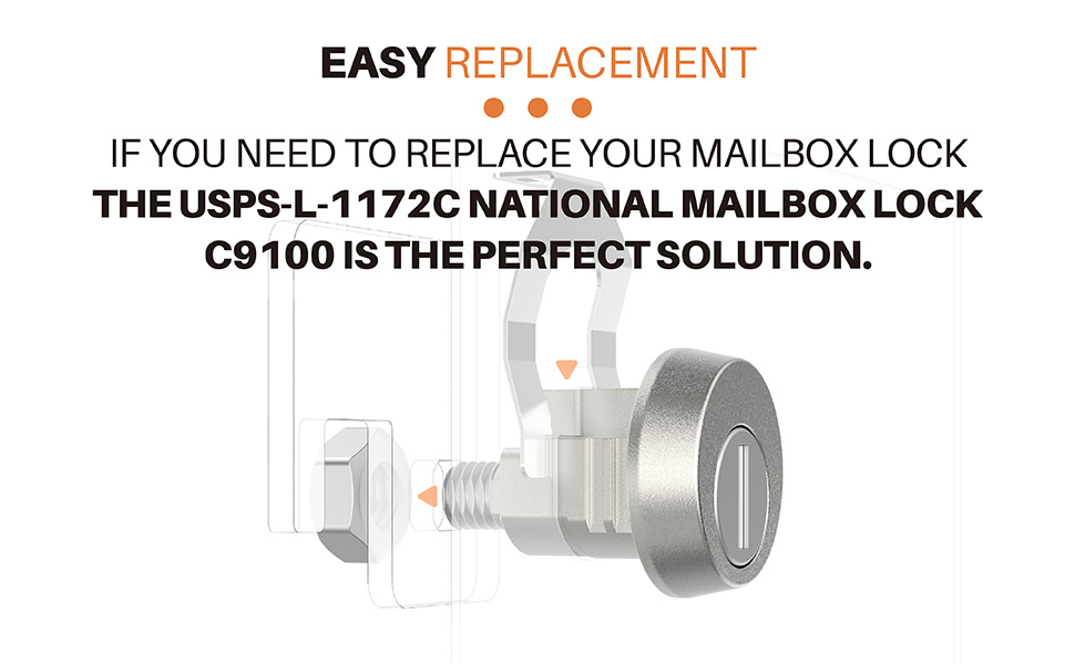 L1172C National Mailbox Lock Replacement C9100 with 3