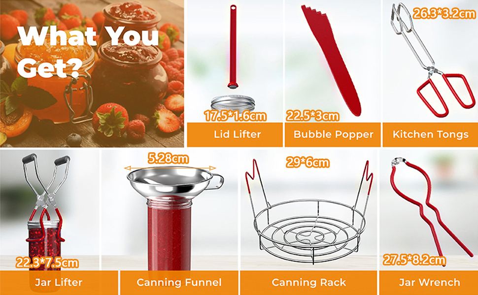 7Pcs Canning Supplies Kit Jar Lifter Canning Tool Set with Jar Wrench