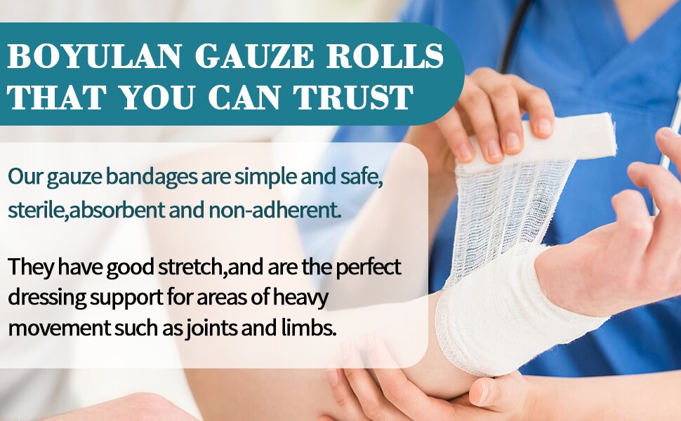 Gauze Rolls White Gauze Bandages for First Aid Wound Care