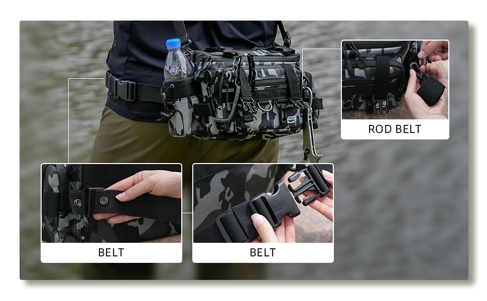 handing Fishing Tackle Bag Sling Fishing Storage Pack with