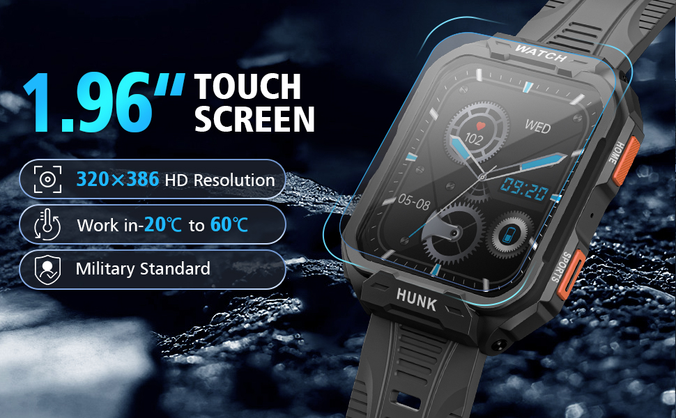 smart watch with 1.96“ touch screen