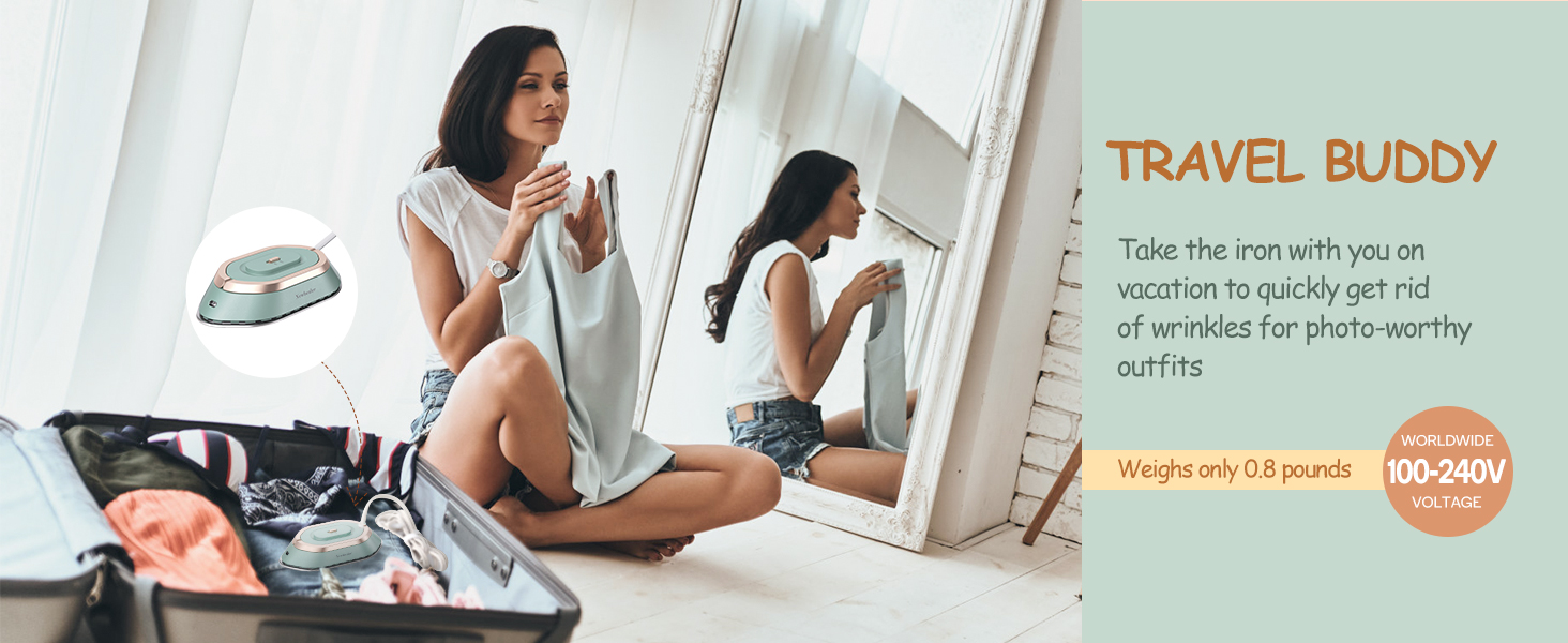 Professional-grade Ceramic Glaze Large Panel Clothes, Sewing, Crafts Mini Handheld Irons lightweight