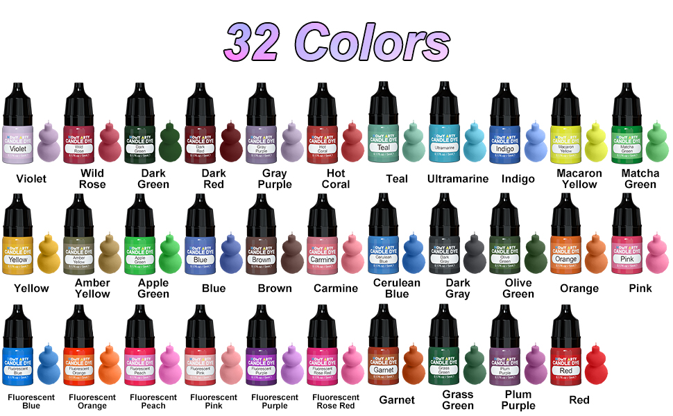 Candle Dye 32 Colors Candle Wax Dye, Highly Concentrated