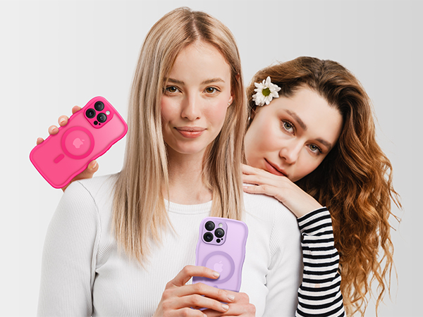 Translucent Matte Shockproof Case for iPhone 16 ProMax Case 6.9'', Pink Phone Case Cover