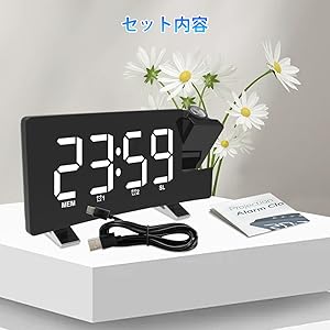 Amazon.co.jp: GHDVOP 目覚まし時計 LEDデジタル投影時計