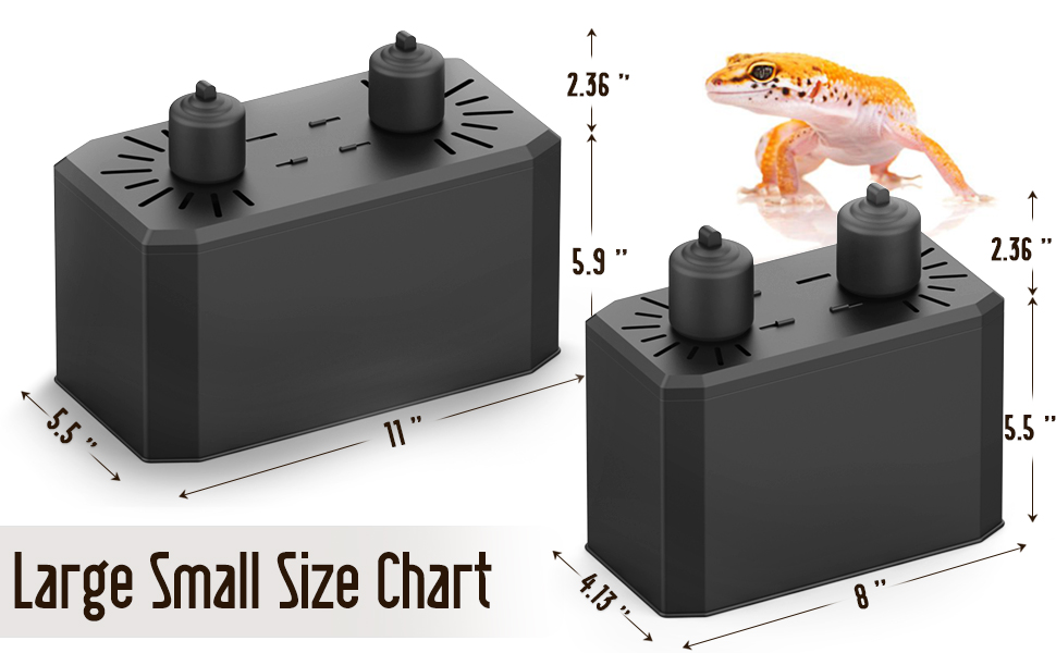 Eckpo Reptile Dual Light Fixture 2 in 1 Deep Dome Lamp Hood
