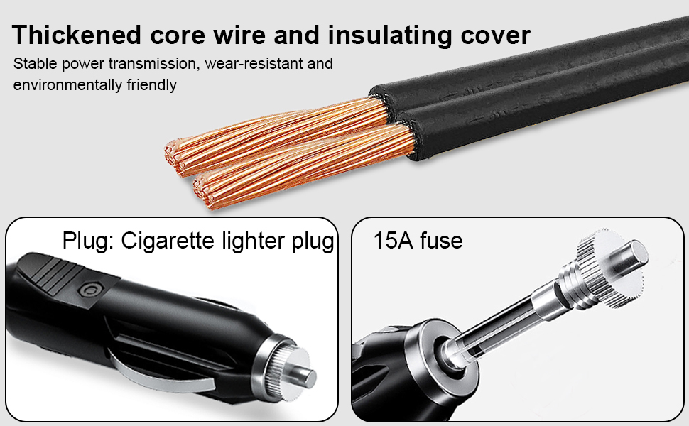 Cigarette lighter plug to circular 2-pin socket