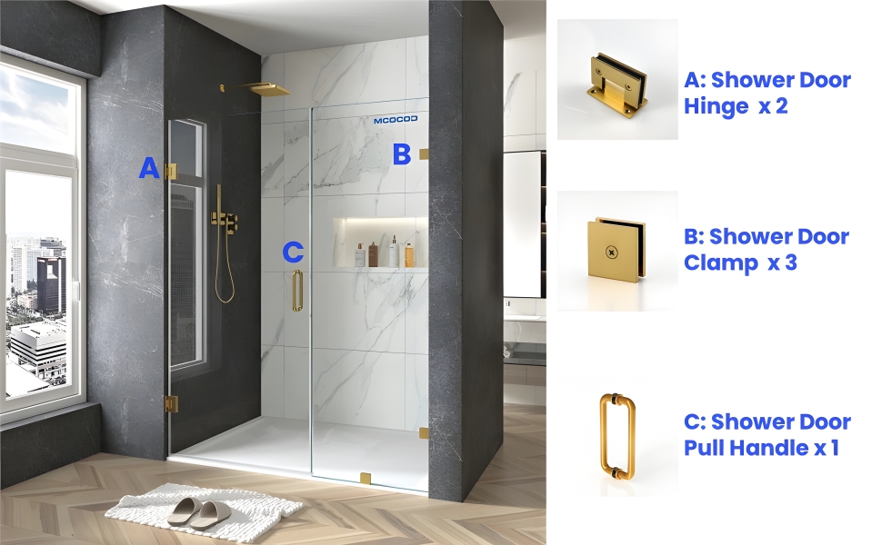 hardware kit for inline shower door