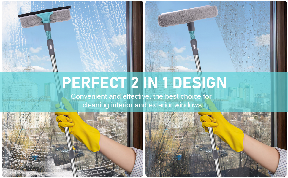Extendable Window Squeegee Cleaner, Tendak 2 in 1 78" Professional