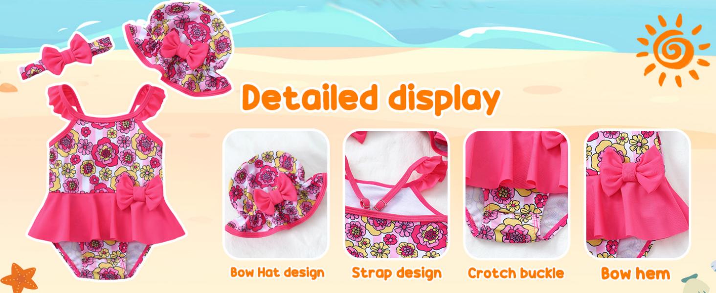 Baby Girl Swimsuit Ruffled Bikini Tankini Swimsuit Infant Swimwear One Piece Bathing Suits