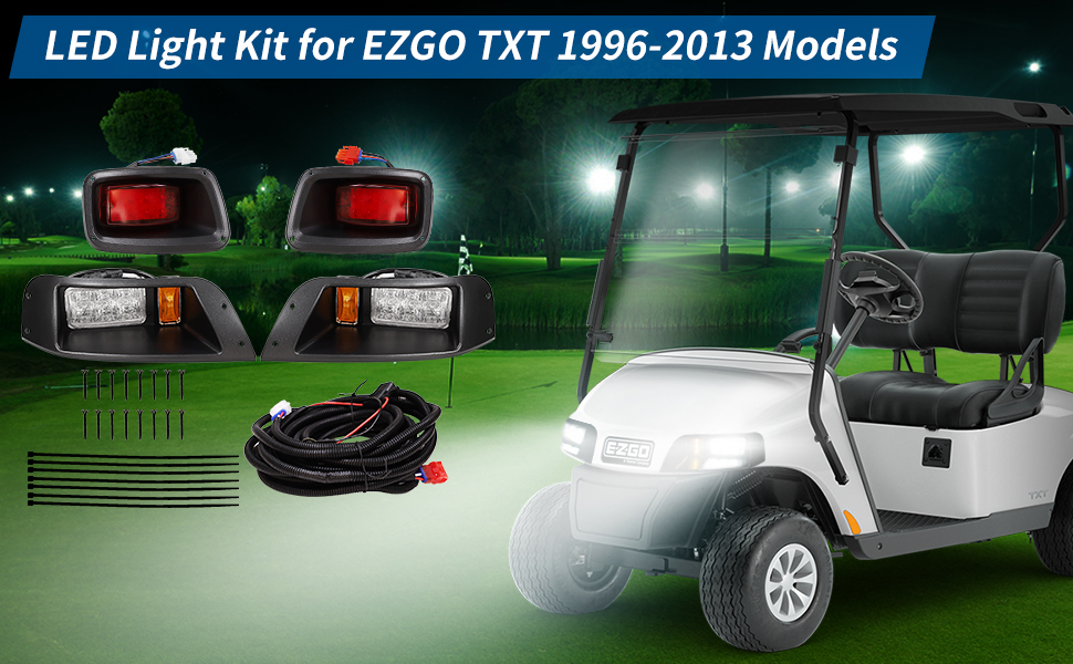 LEAPGOMAX EZGO Light Kit Golf Cart Lights 12V LED Headlight and Taillight Kit