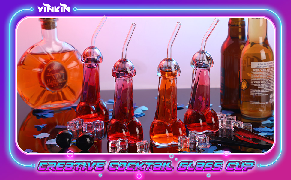 12 Pcs Creative Cocktail Glass Cup Transparent Wine Glass