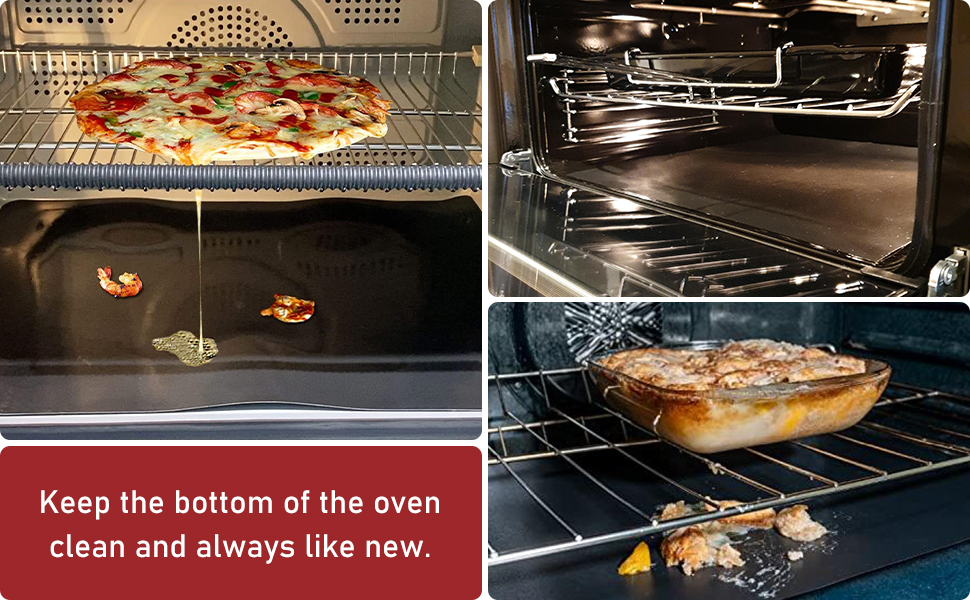RENOOK Oven Liners for Bottom of Oven, 2 Pack NonStick